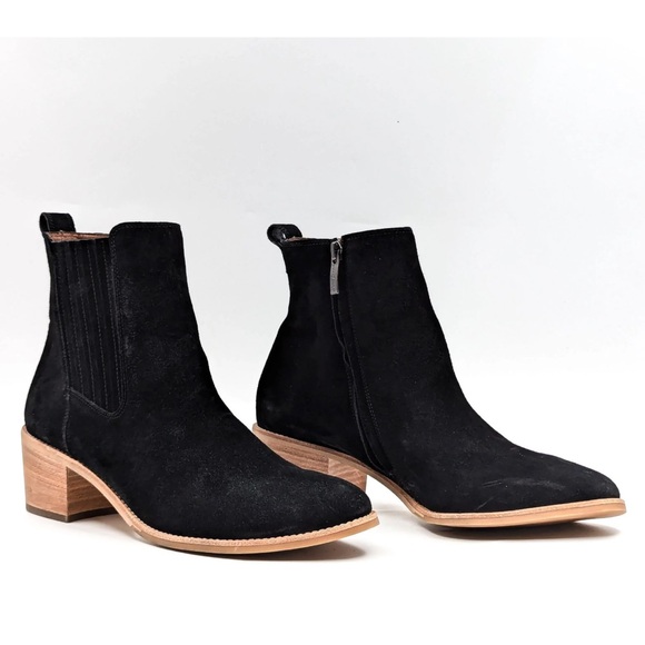 New without box PAUL GREEN WOMEN SANTE COWBOY ITALIAN BLACK SUEDE BOOTS SIZE